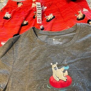 Hue Polar Bear PJ Set Sz S NWT